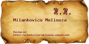 Milankovics Melissza névjegykártya